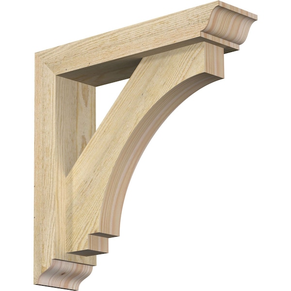 Ekena Millwork Imperial Traditional Rough Sawn Bracket w/ Offset Brace, Douglas Fir, 4"W x 16"D x 16"H BKT0402X16X16IMP01RDF - main